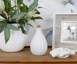 Fluted Emery White Bottle Decor