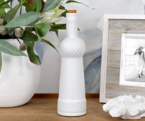 Tall Emery White Bottle Decor