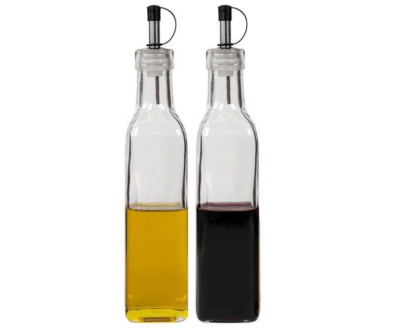 Martello Set 2 Glass Oil & Vinegar Bottles