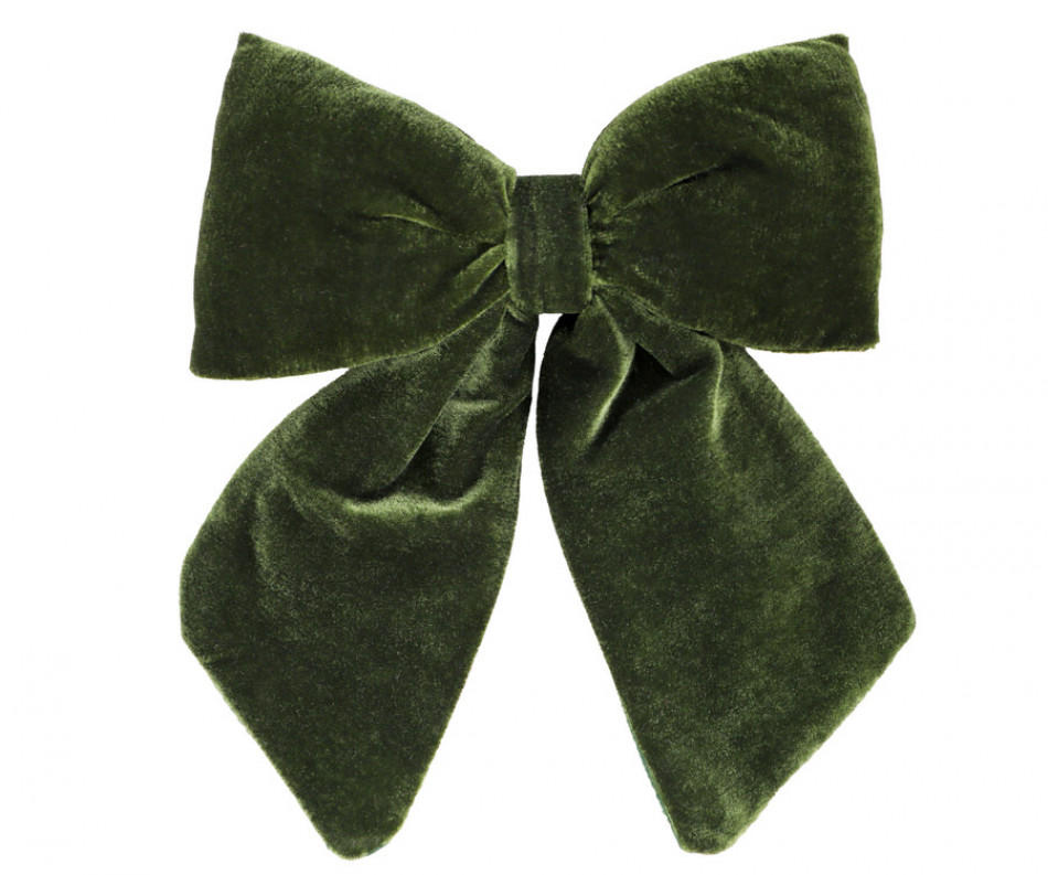 Dark Green Velvet Bow on Clip