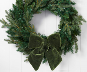 Dark Green Velvet Bow on Clip