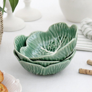Medium Savoy Cabbage Leaf Bowl, a tabletop piece for serving or decorative display