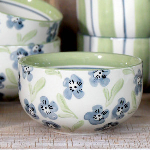 Isobel Blue Floral Bowl, designed for practical dining use with an ornamental presentation