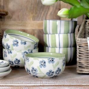 Isobel Blue Floral Bowl, a tabletop piece suited to serving food or creating a decorative display