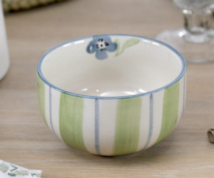 Isobel Green Stripe Bowl