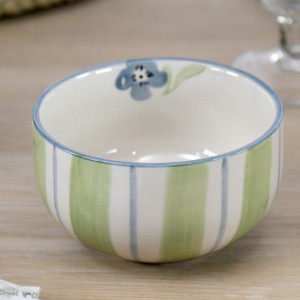Isobel Green Stripe Bowl, decorative tableware