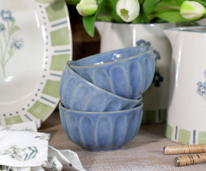 Denim Blue Fluted Bowl