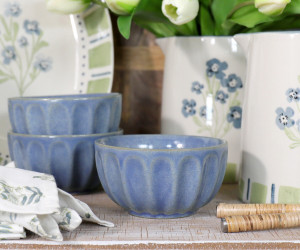 Denim Blue Fluted Bowl