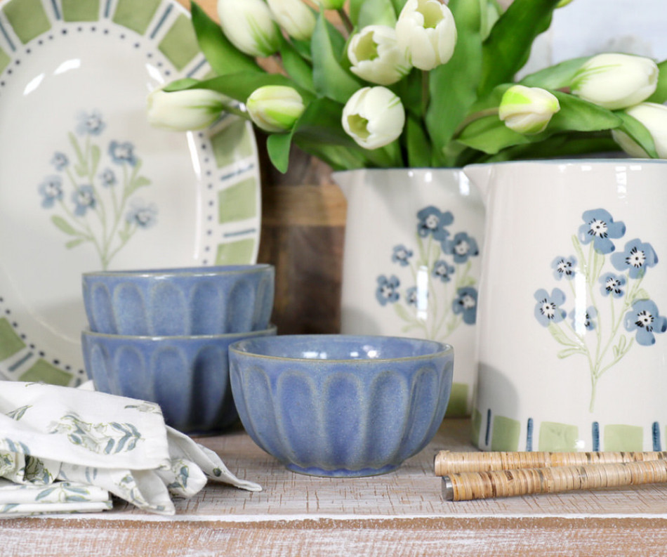 Denim Blue Fluted Bowl
