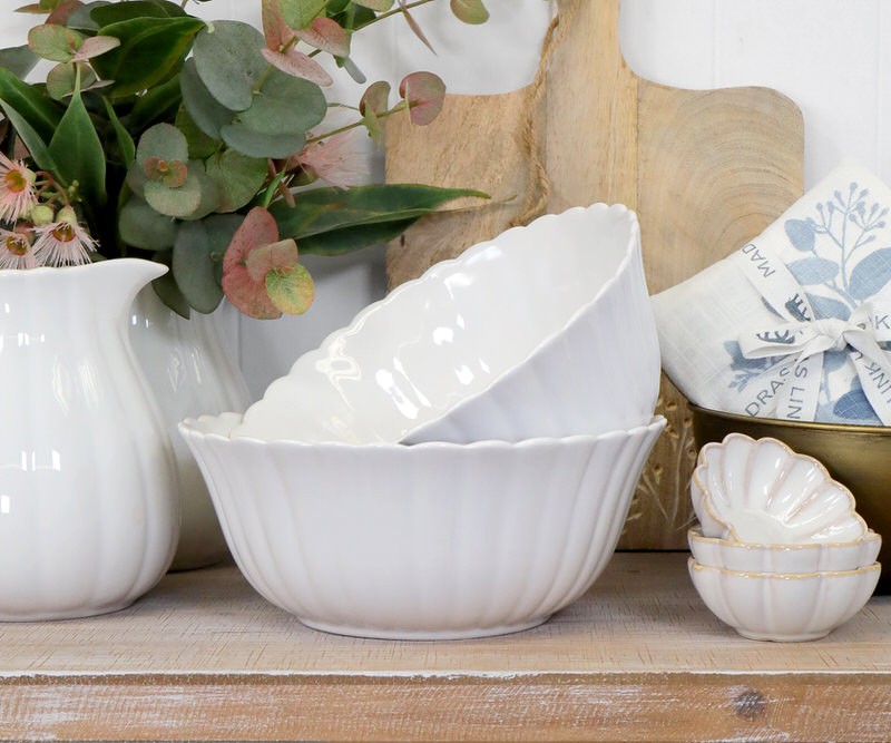 Charlotte Salad Serving Bowl - White