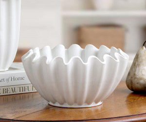 Amadora Fluted White Bowl