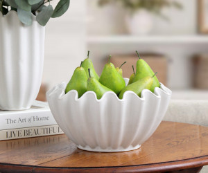 Amadora Fluted White Bowl