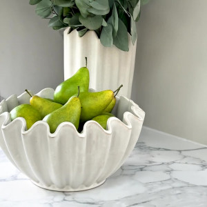 Amadora Fluted White Bowl