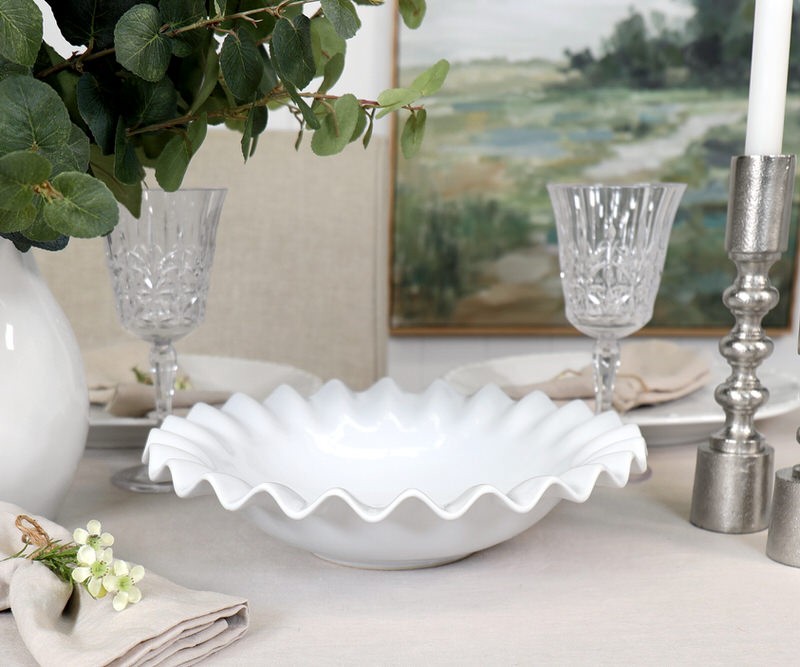 St Martins Fluted White Serving Bowl