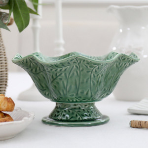 Thornbury Green Pedestal Bowl, decorative tableware