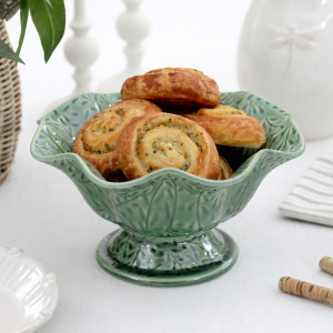 Thornbury Green Pedestal Bowl, a tabletop piece for serving or decorative display
