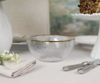 Aurora Gold Rim Glass Bowl
