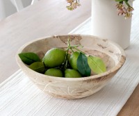 Large Meadow Carved Wood Bowl