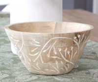 Small Meadow Carved Wood Bowl