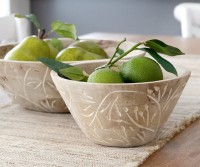 Small Meadow Carved Wood Bowl