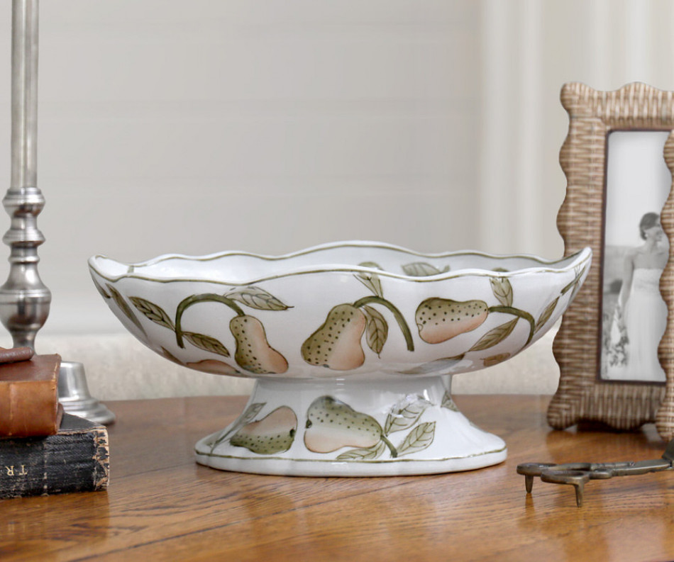 Maison Pear Pedestal Oval Bowl