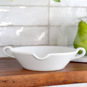 White Provence Bowl, a tabletop piece suited to serving food or creating a decorative display