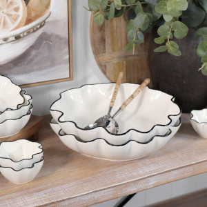 Winslow Ceramic Serving Bowl, designed for practical dining use with an ornamental presentation
