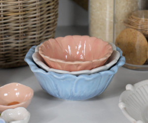 Set 3 Flora Ceramic Bowls