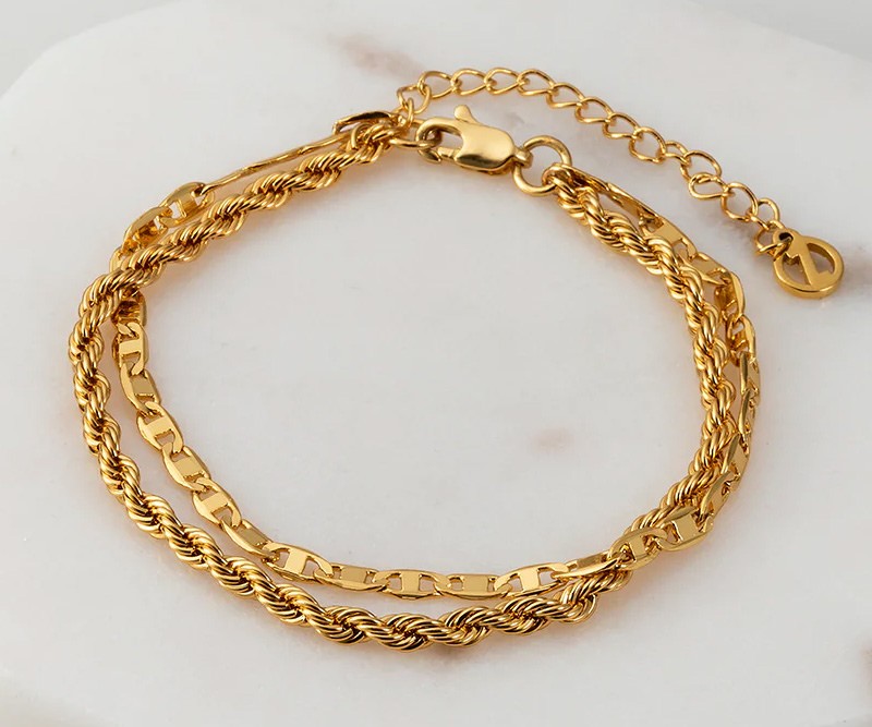 Celestial Gold Rope Twist Bracelet