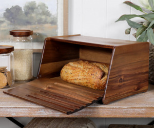 Watson Acacia Wood Bread Box