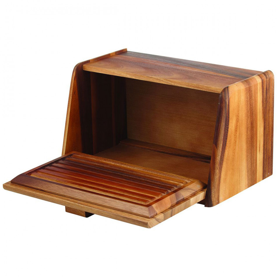 Hillcroft Acacia Wood Bread Box