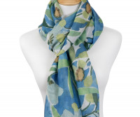 Water Garden Blue Floral Scarf