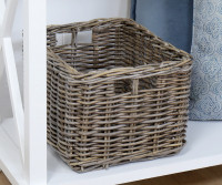 Brook Rattan Storage Basket Antique Grey