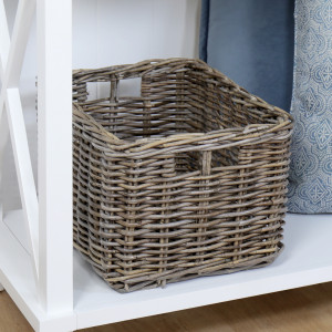 Brook Rattan Storage Basket Antique Grey, a practical basket for household storage or display