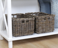 Brook Rattan Storage Basket Antique Grey