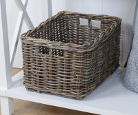 Brook Rattan Storage Basket Antique Grey