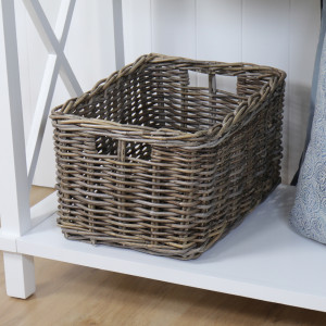 Brook Rattan Storage Basket Antique Grey