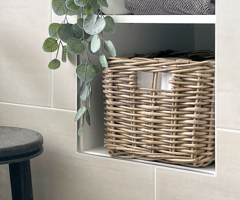 Brook Rattan Storage Basket Antique Grey