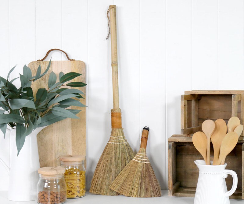 Traditional Straw Broom Medium