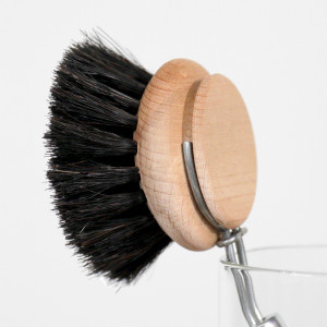Corby Natural Dish Brush - Black Horsehair, a tabletop piece for serving or decorative display