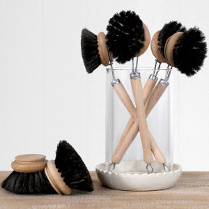Corby Natural Dish Brush - Black Horsehair, designed for practical dining use with an ornamental presentation