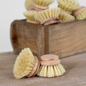 Corby Natural Dish Brush - Blonde Bristles, a tabletop piece suited to serving food or creating a decorative display