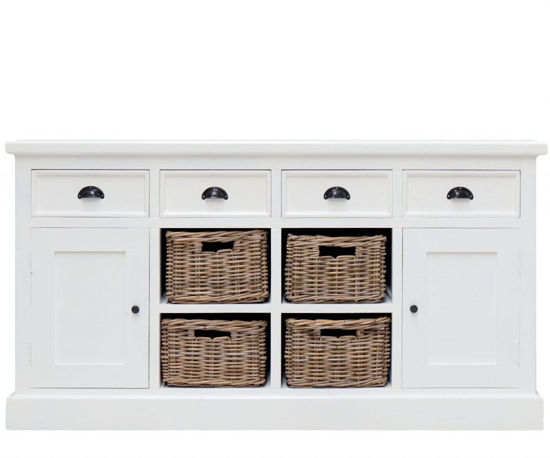 Chelsea 4 Basket Buffet / Sideboard White