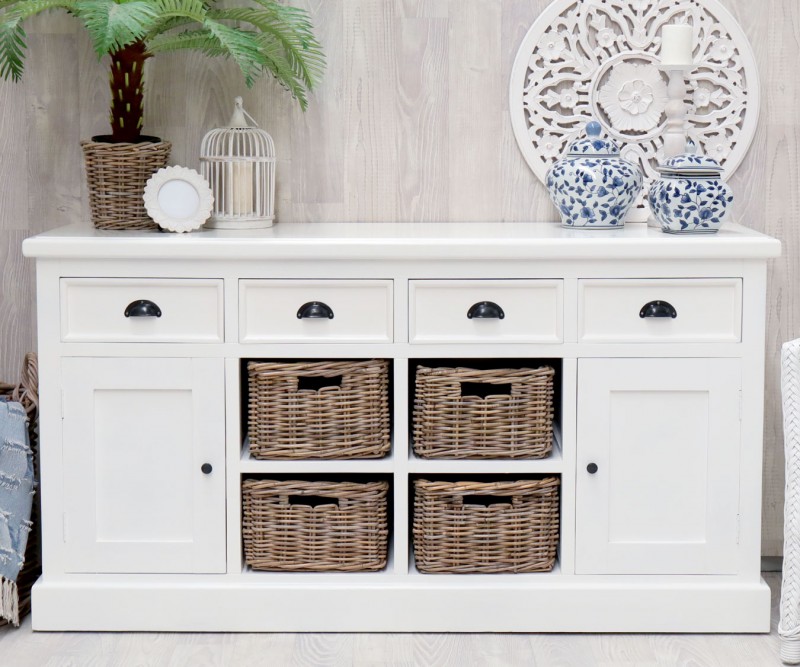 Chelsea 4 Basket Buffet / Sideboard White