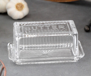 Hemmingway Vintage Glass Butter Dish