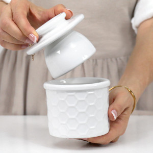 Honeyfield White Bee Butter Bell, decorative home accessory