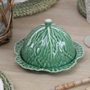 Savoy Cabbage Leaf Cheese / Butter Dome, decorative home accessory