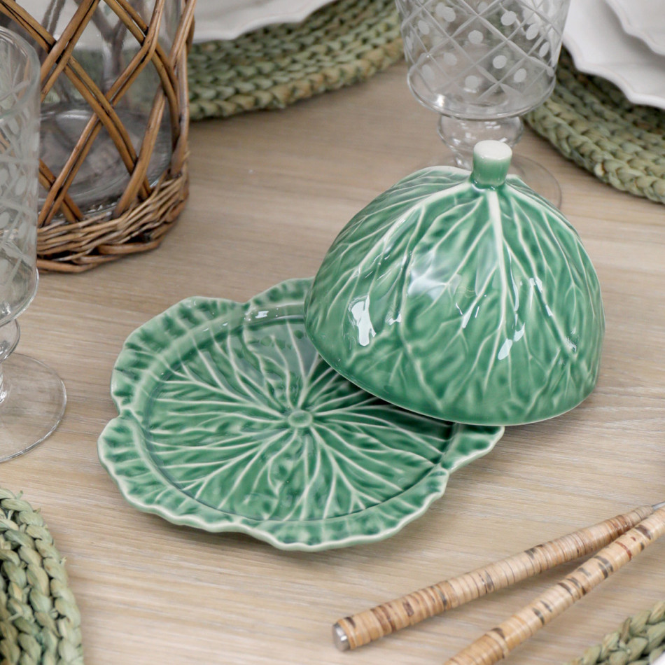 Savoy Cabbage Leaf Cheese / Butter Dome, a wearable or carry accessory