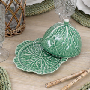 Savoy Cabbage Leaf Cheese / Butter Dome, a wearable or carry accessory