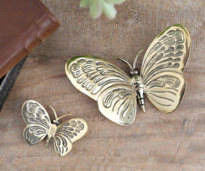 Large Monarch Brass Butterfly